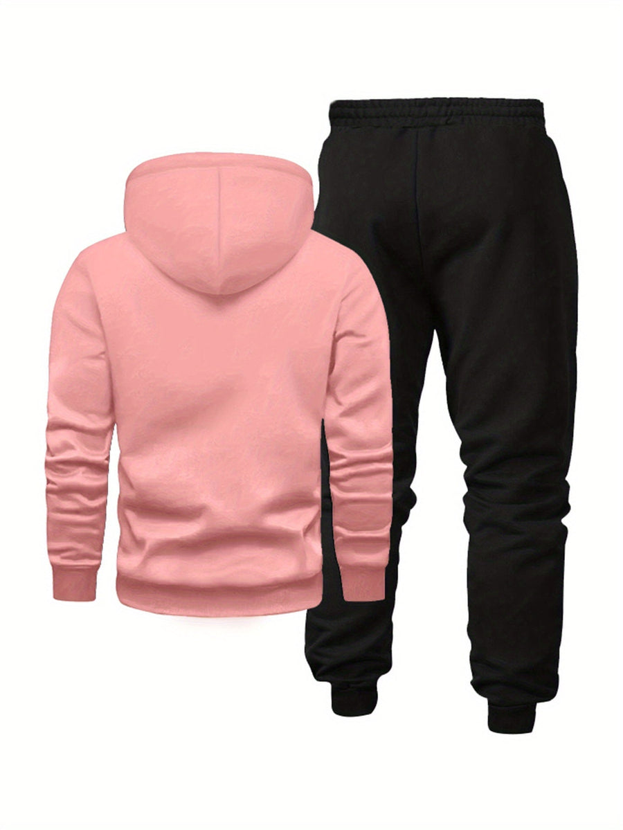 Unisex Mjukisset Hoodie & Byxor Svart med Logotyp