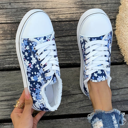 Dam Sneakers Blommiga Vardagsskor Trendig Fritidssko