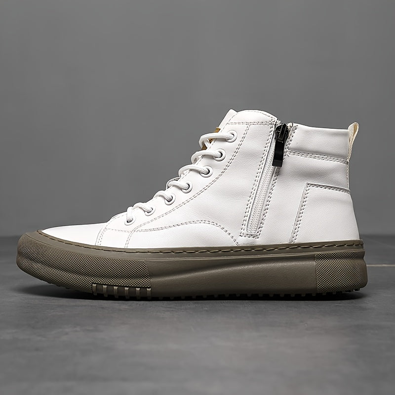 Svarta Kängsneakers för Herr med Dragkedja Högt Skaft