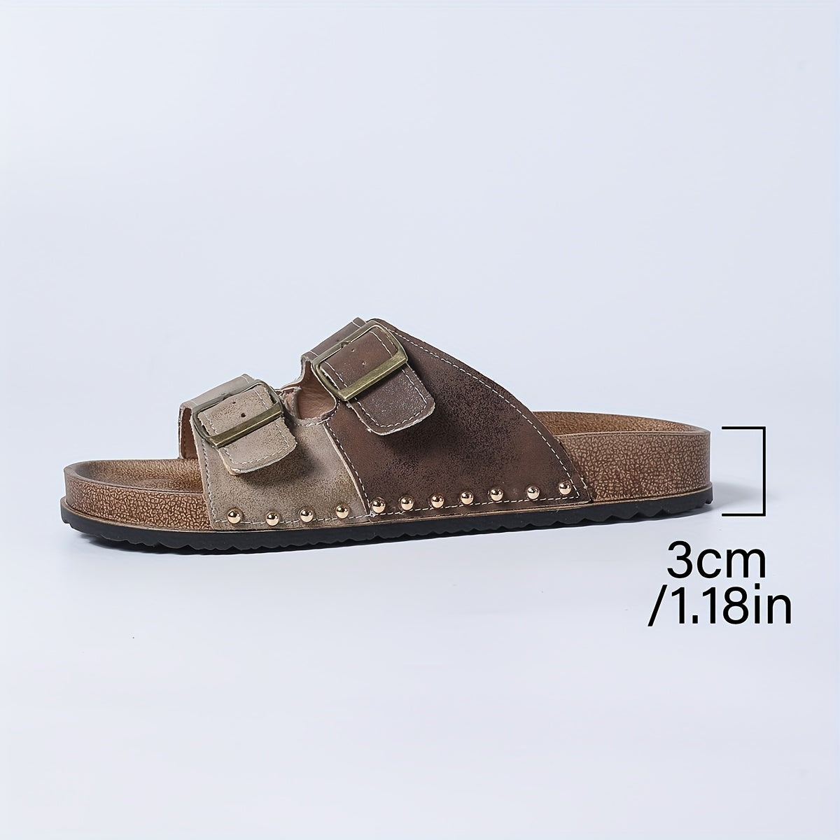 Dam Tofflor Retro Sandaler med Spänne och Platt Sula – Vardag & Sommar