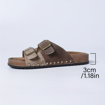 Dam Tofflor Retro Sandaler med Spänne och Platt Sula – Vardag & Sommar