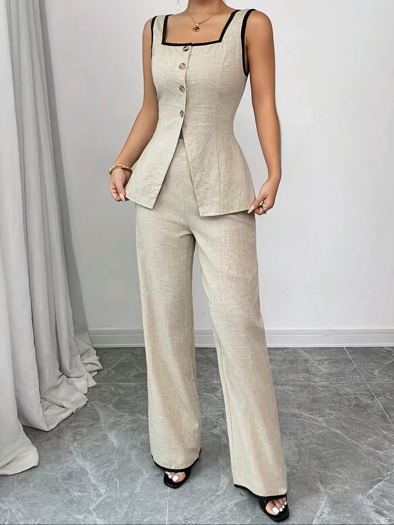 Dam Kostymset i Elegant Stil för Vår och Sommar – Skräddarsydd Välsittande Look för Kontor och Fest