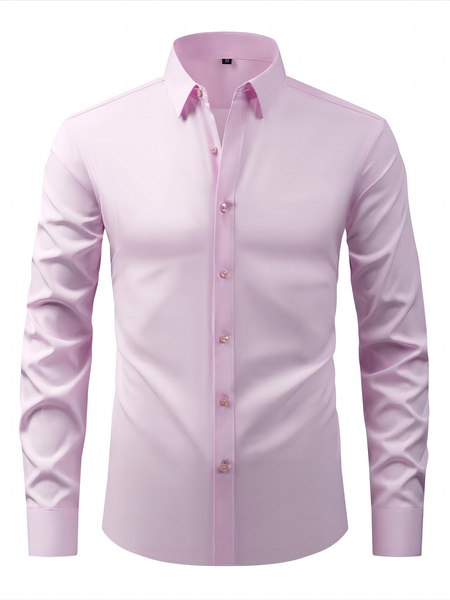 Herrskjorta Elegant Slim Fit Långärmad för Vardagsbruk och Fest