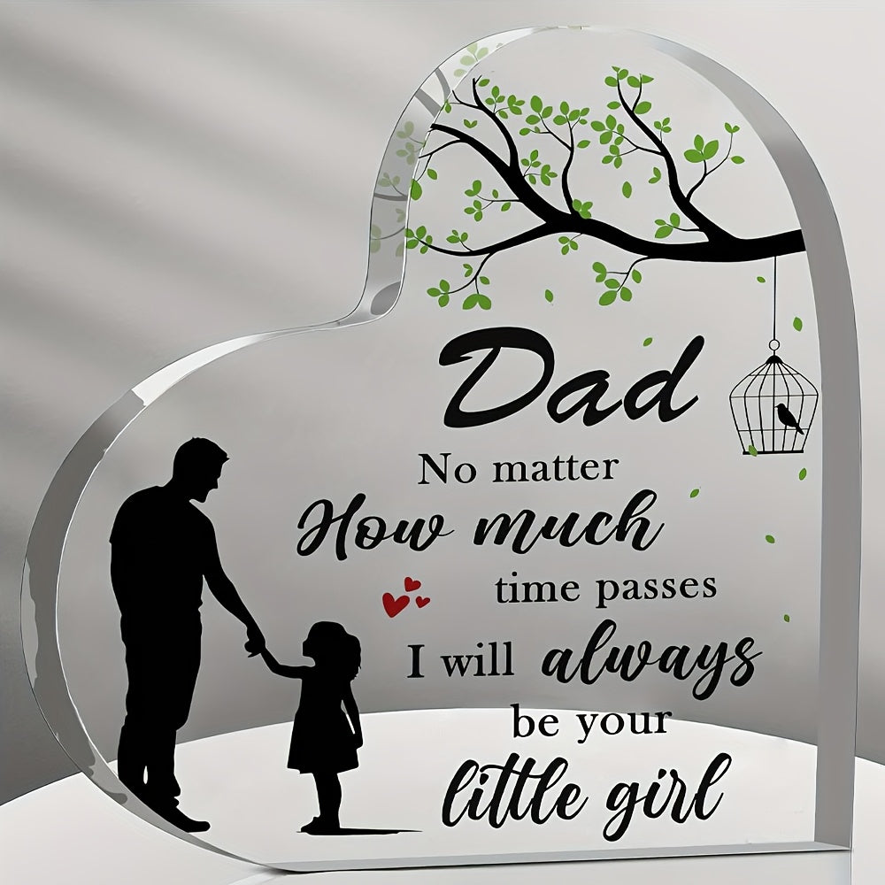 Present till Pappa – Hjärtformad Dekorplakett med Far och Dotter, Perfekt Personlig Gåva för Fars dag eller Födelsetag