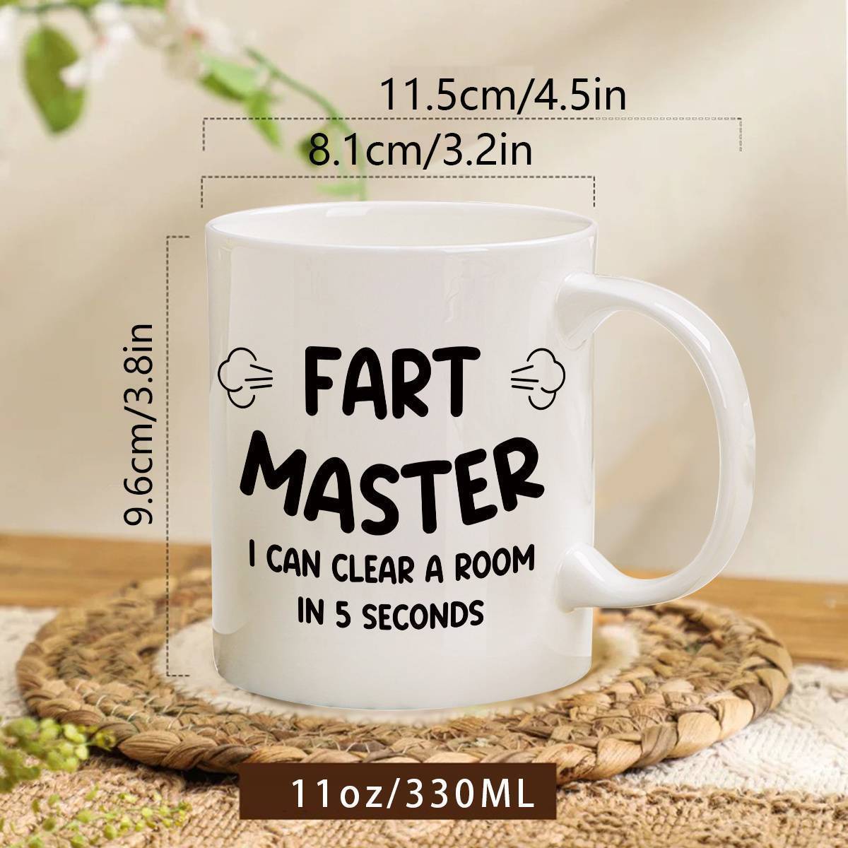 Herrmugg med skämttext – Fart Master – Rolig present till män, kaffemugg med humor för pappa eller pojkvän
