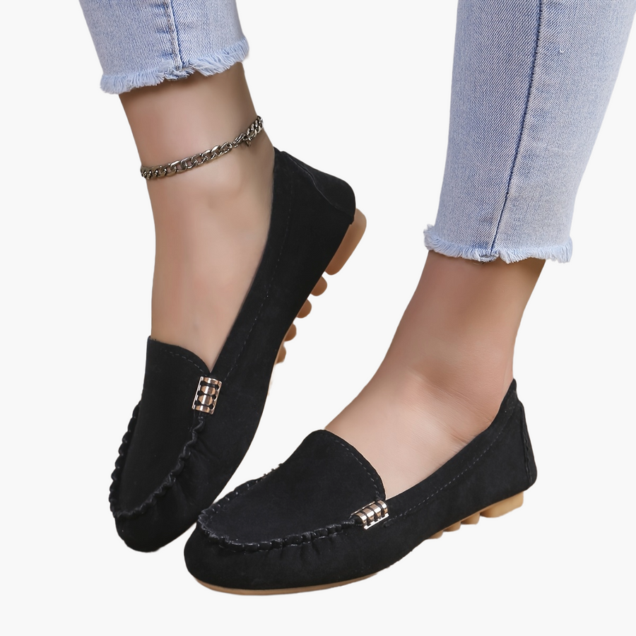 Damloafers för vardag och fritid – Klassiska mockasiner med komfortsula