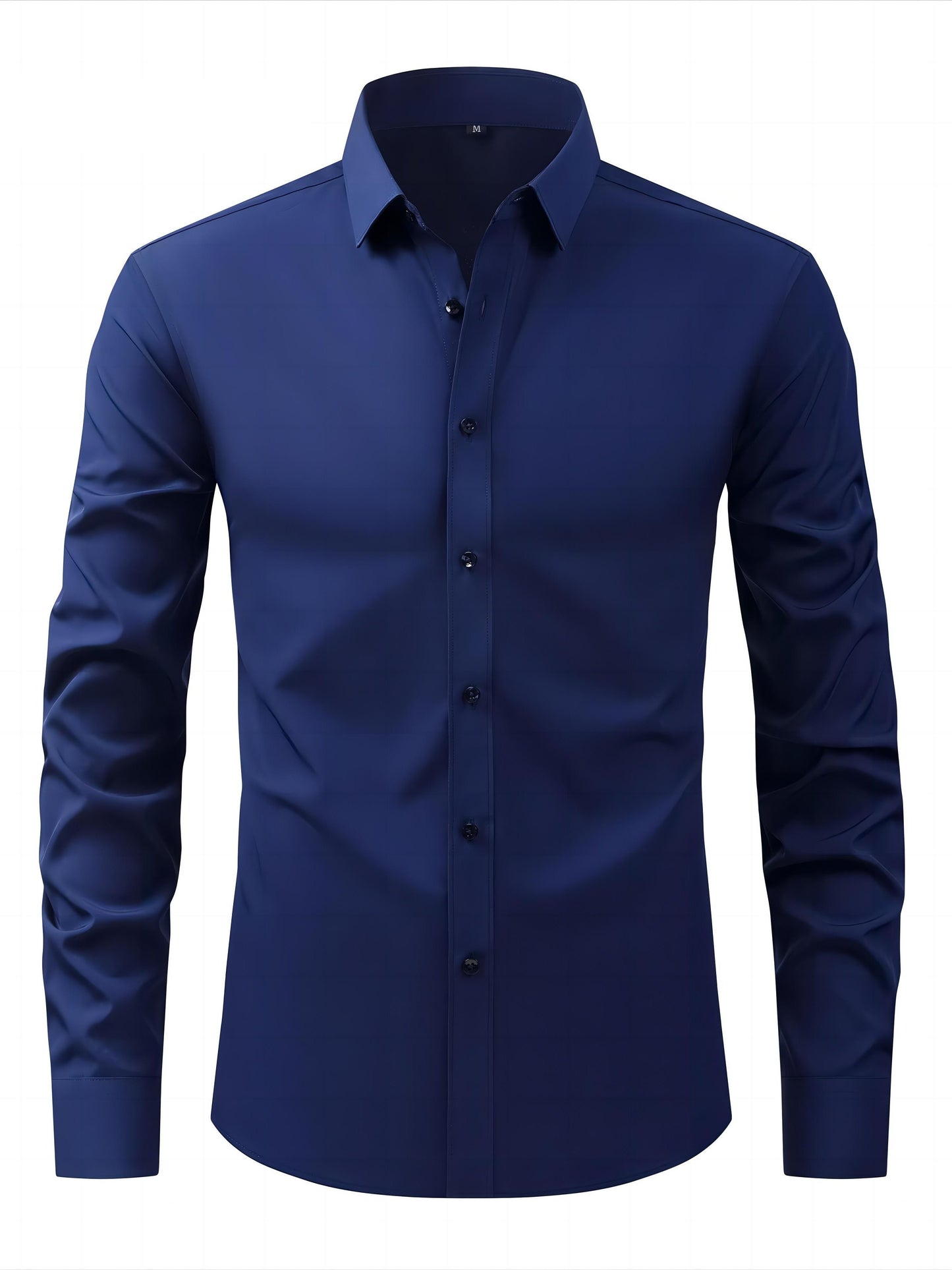 Herrskjorta Elegant Slim Fit Långärmad för Vardagsbruk och Fest