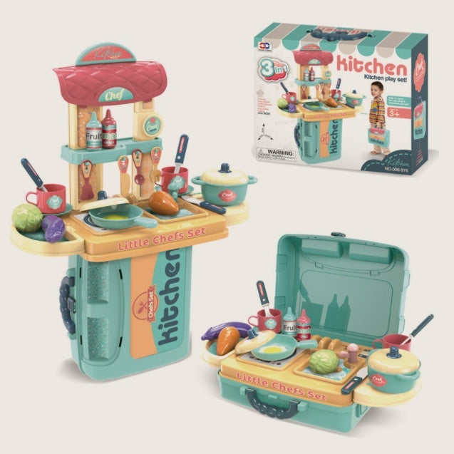 Leksakskök 3-i-1 Little Chefs Set för Barn – Kökssats och Rollspel