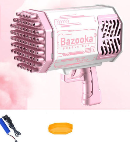 Bazooka Bubble Gun – Elektrisk Bubbelmaskin för Barn och Familj, 69 Hål, Leksak för Utomhus och Inomhuslek