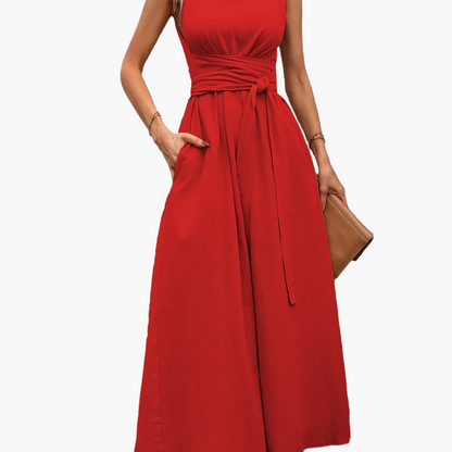 Dam Jumpsuit Elegant Ärmös Vid Benslut Sommar Fest och Vardag