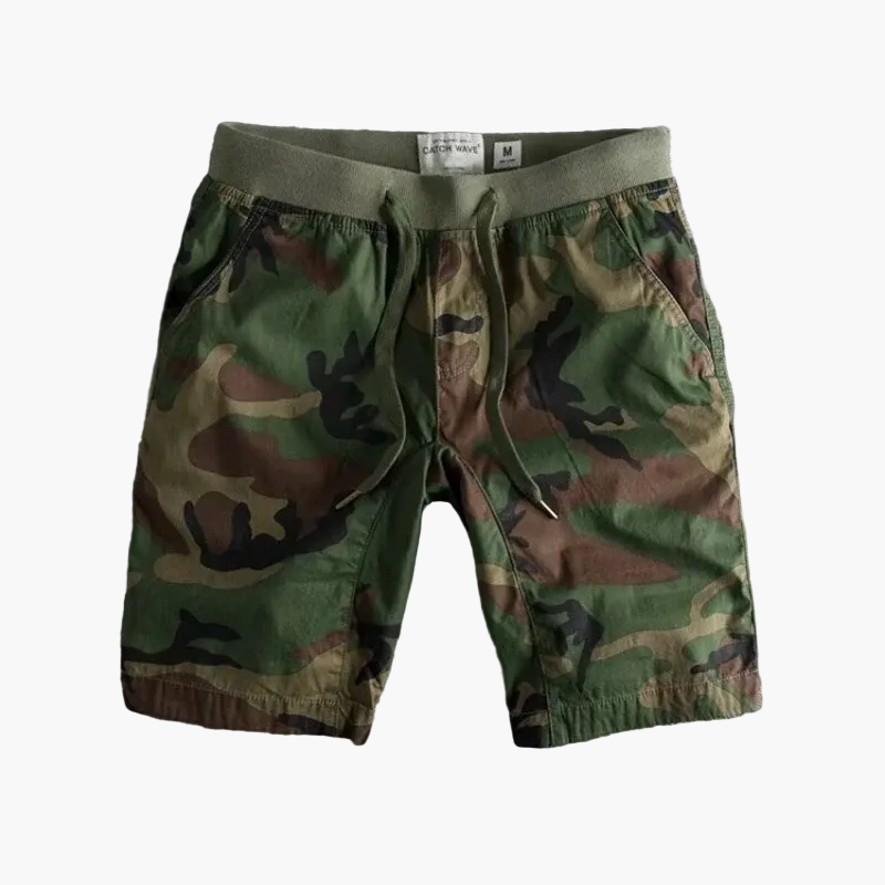 Herrshorts Kamouflage Sportiga Träningsshorts med Ledig Passform