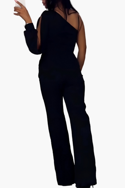 Dam Jumpsuit med Vida Ben och Enaxlad Design för Fest och Kväll