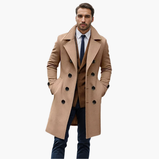 Herrrock – Elegant Lång Kappa för Män, Modern Stil, Perfekt för Fest och Vardag