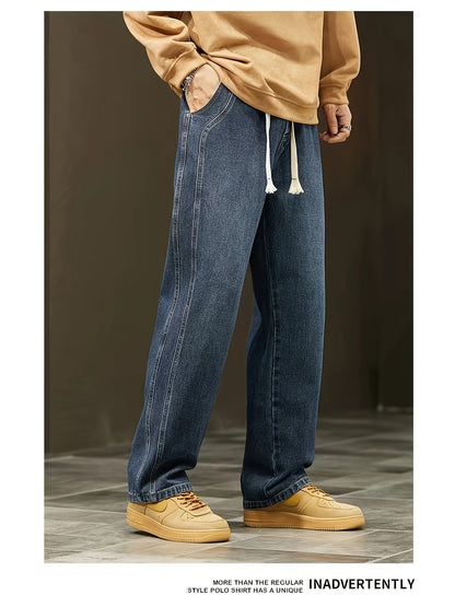 Herr Lösa Baggy Jeans Streetwear Lediga Byxor för Unga