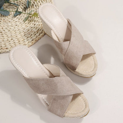 Alice – Stora storlekar dam skor kilklack hampa rep plattform sandaler