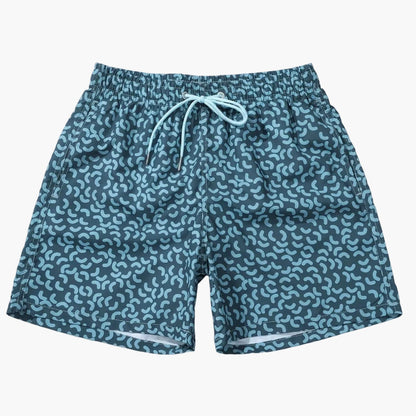 Herr Badshorts Sportig Stil med Snyggt Mönster – Perfekt för Strand och Pool