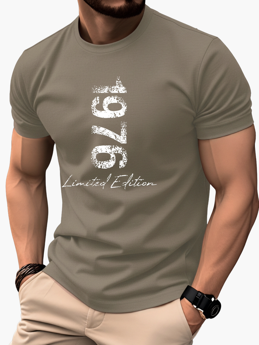Herr T-shirt 1976 Limited Edition Retro Stil – Casual Trendig Kortärmad