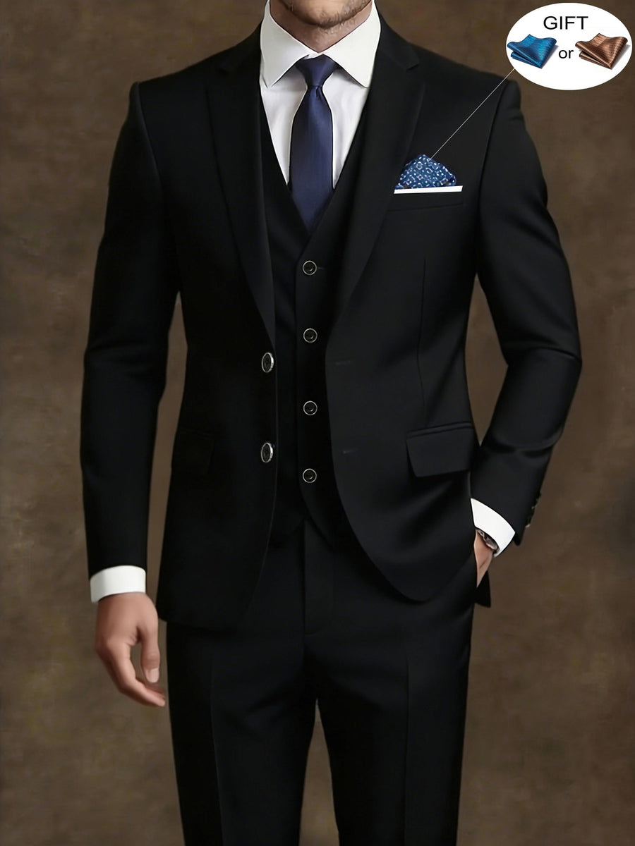 Men's 3-Piece Double-Breasted Slim Fit Suit
