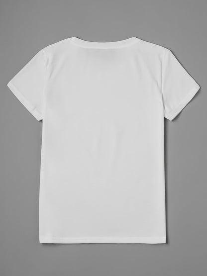 Dam T-shirt med blomstertryck – avslappnad stil för vardag och sommar