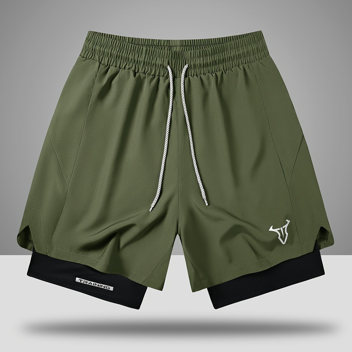 Herr Träningsshorts Sport Regular Fit med Fickor och Geometriskt Mönster