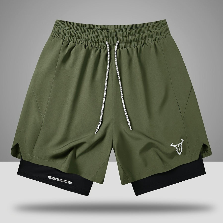 Herr Träningsshorts Sport Regular Fit med Fickor och Geometriskt Mönster