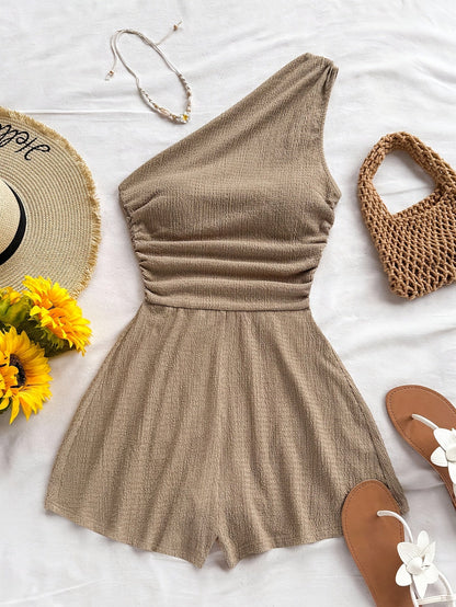Dam Playsuit Asymmetrisk Sommarstil Fritidskläder