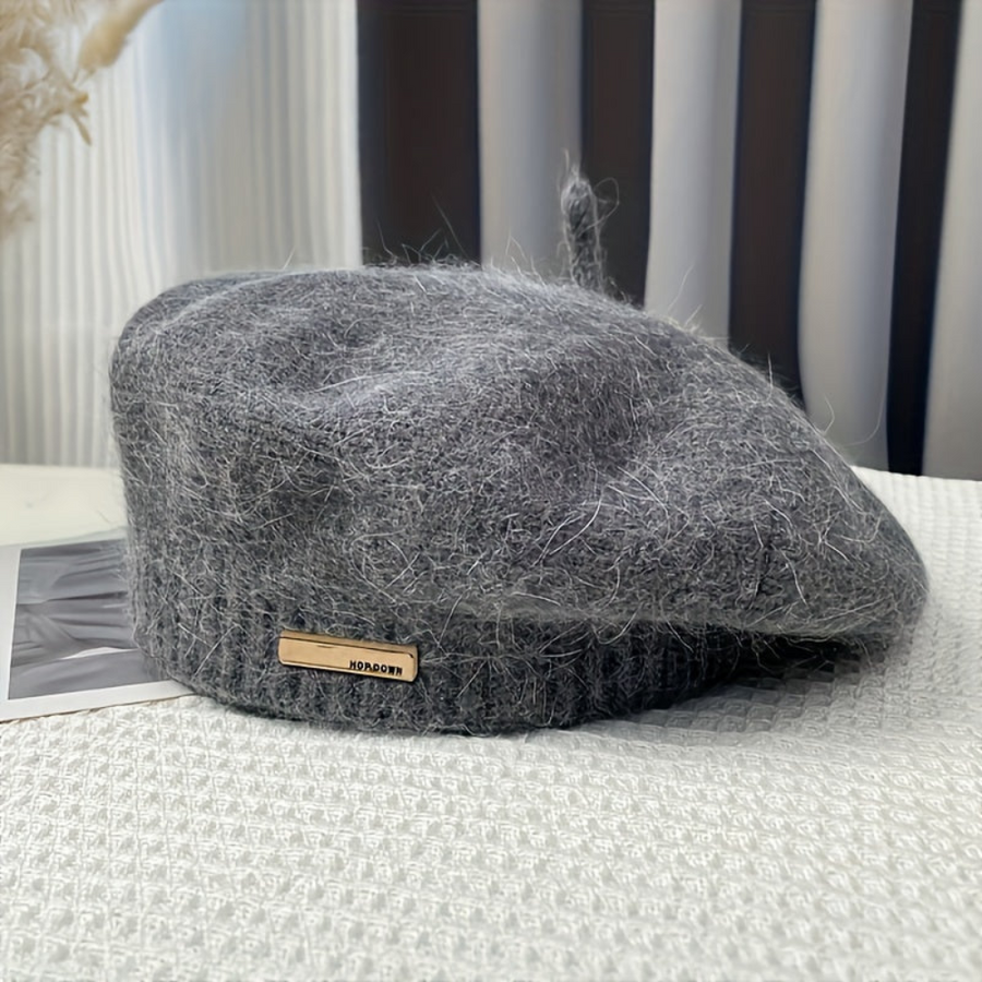 Basker dam stickad mjuk med ribbad kant i flera färger