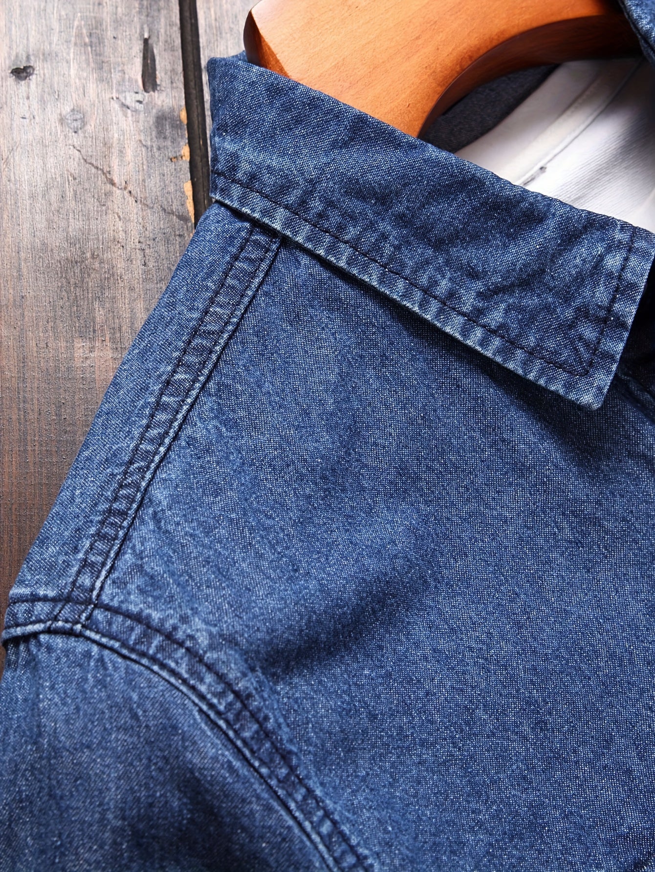 Herrskjorta Jeansstil – Klassisk Ledig Skjorta för Vardagsbruk och Helger