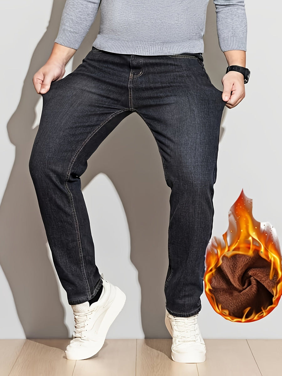 Herrjeans med varmt foder, mörkblå