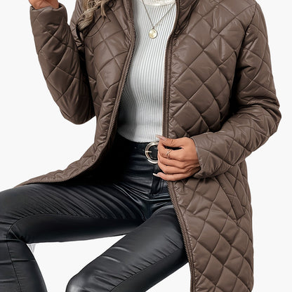 Dam quiltad vardagsjacka med elegant design – perfekt för höst och vinter