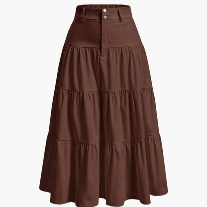 Dam Kjol A-linje Elegant Hög Midja Vår/Sommar