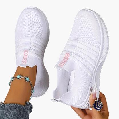Dam Sneakers Slip-on Sportiga Vardagsskor Låg Modell – Trendig Randig Design
