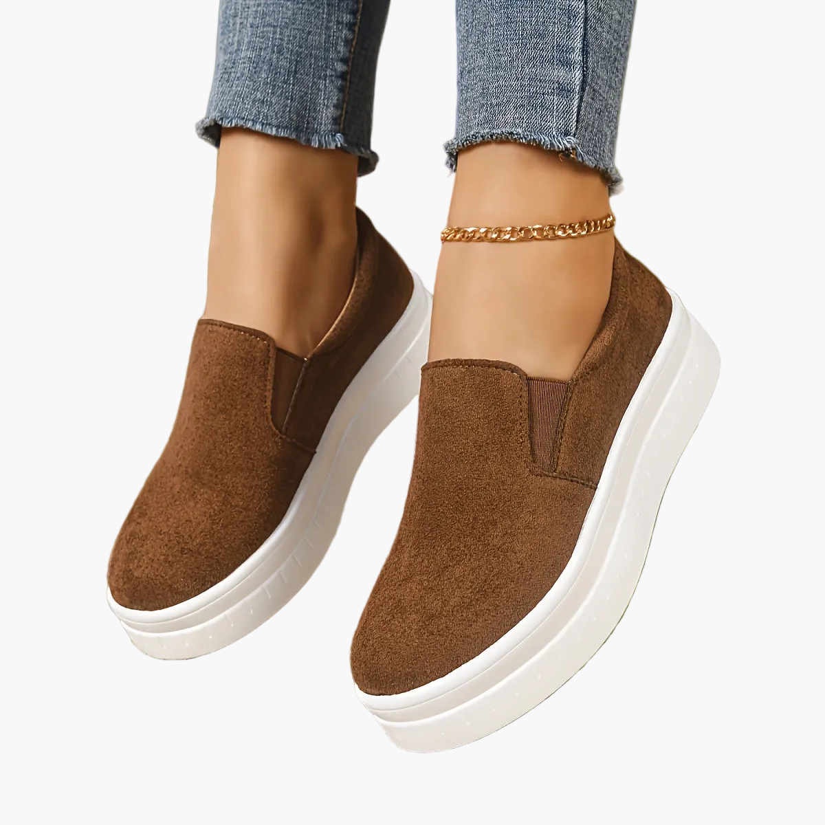 Dam Slip-on Sneakers med Platåsula – Elegant och Vardagschic Loafer för Vår och Sommar