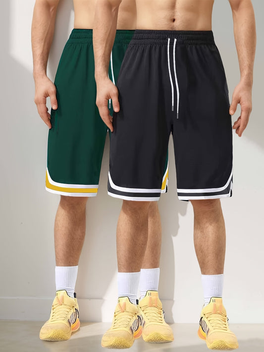Herrar Basketshorts 2-pack – Sportiga Långa Shorts för Träning och Fritid