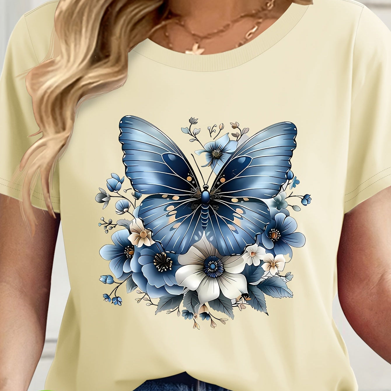 Dam T-shirt Kortärmad Avslappnad Vardagsstil