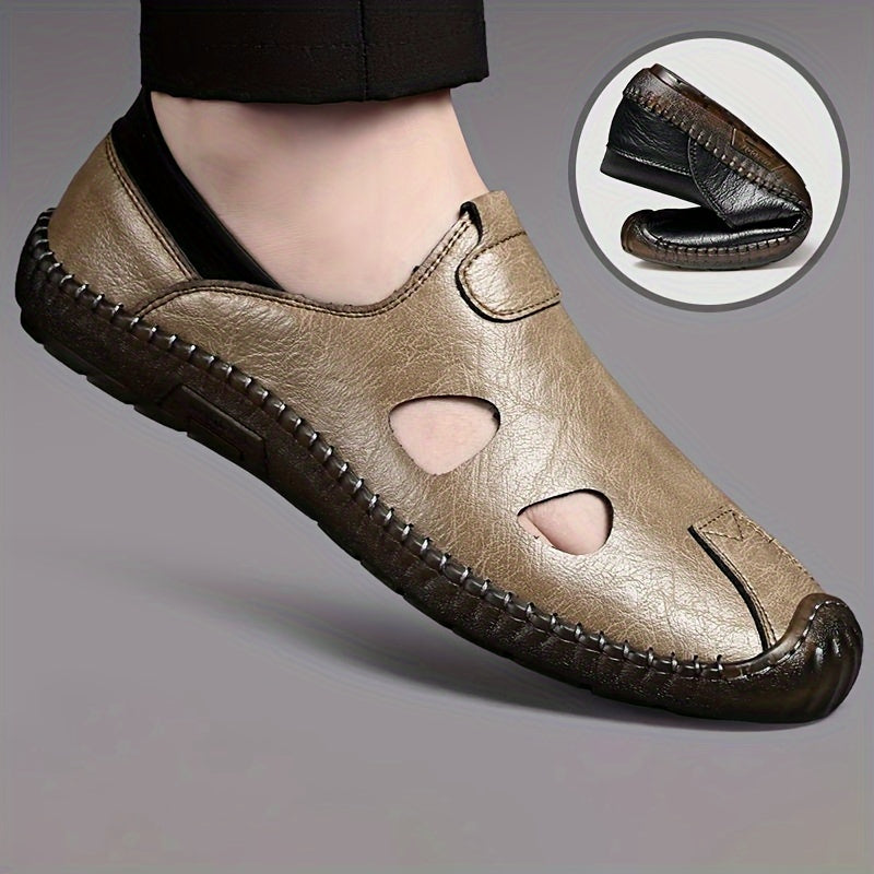 Herrar Casual Slip-On Sandaler med Andningshål – Perfekt för Sommar och Vardag