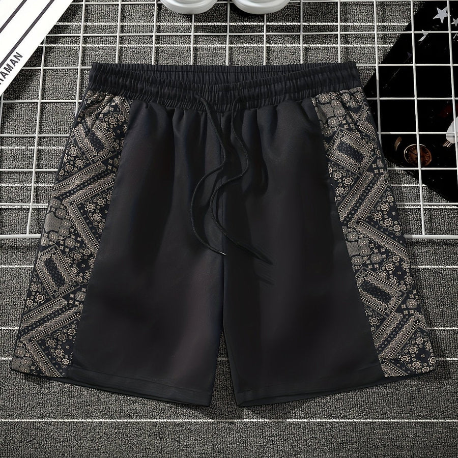 Herrshorts med grafiskt mönster och avslappnad streetwear-stil för vardagsbruk