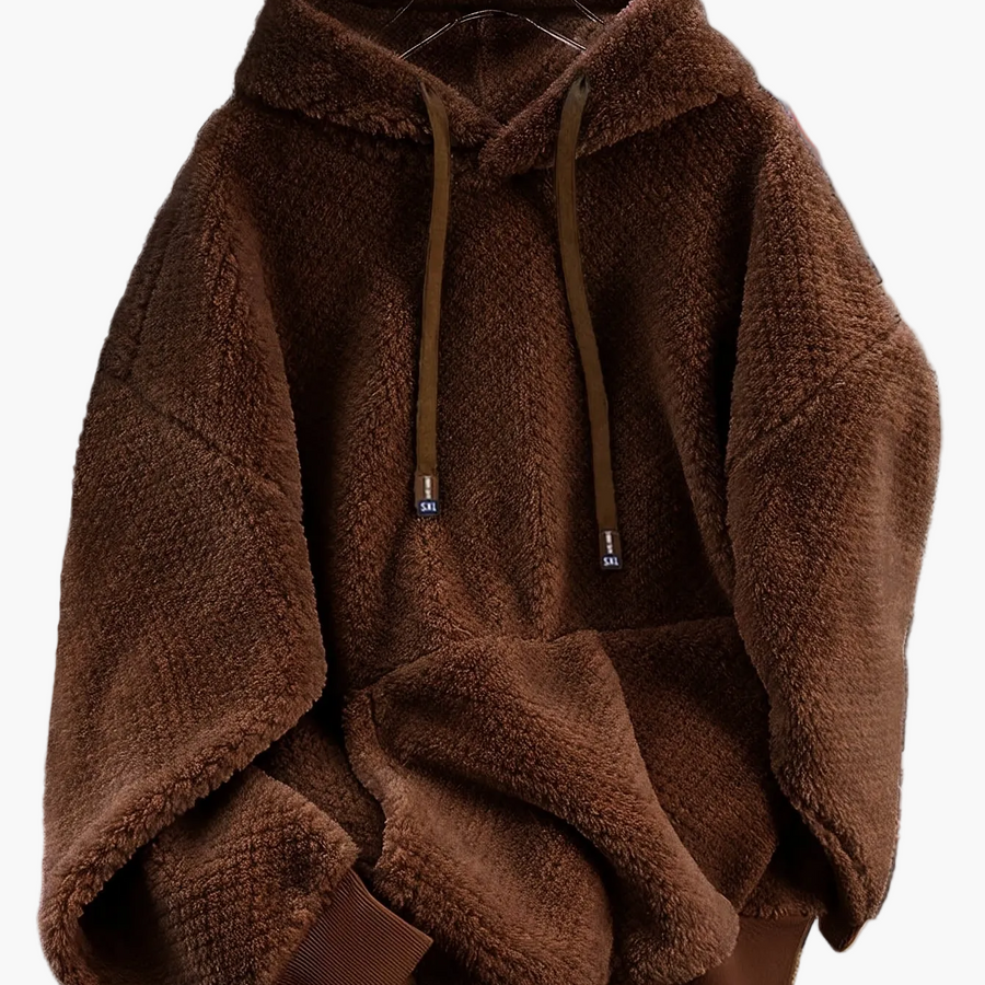 Unisex teddyfleece hoodie med dragsko och magficka