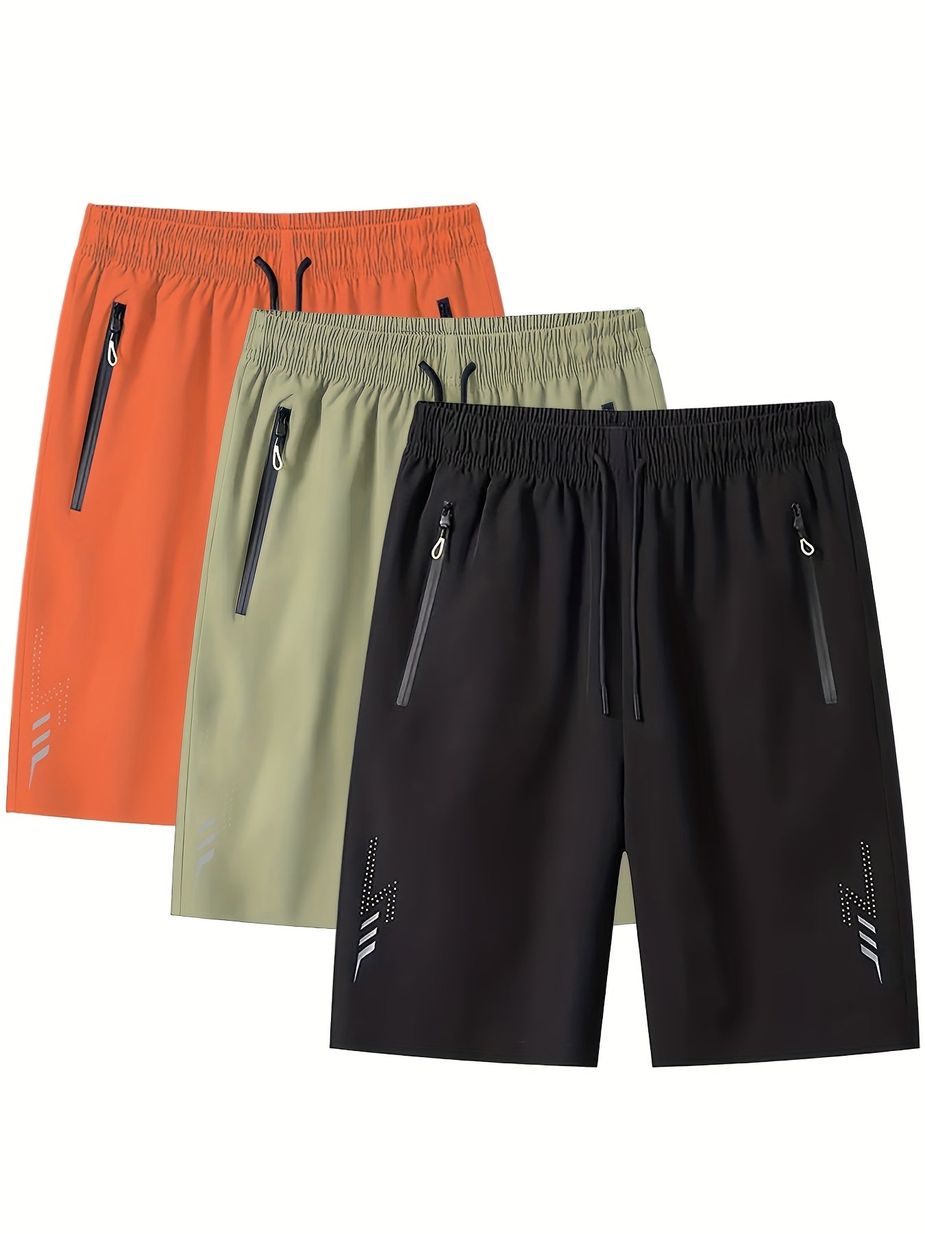 Herrar Sportiga Shorts med Dragkedjefickor – Perfekt för Träning, Löpning och Fritid