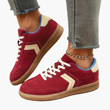 Dam Sneakers Retro Stil Färgblock Vardagsskor