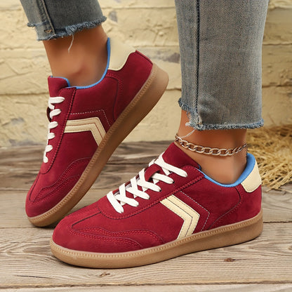 Dam Sneakers Retro Stil Färgblock Vardagsskor