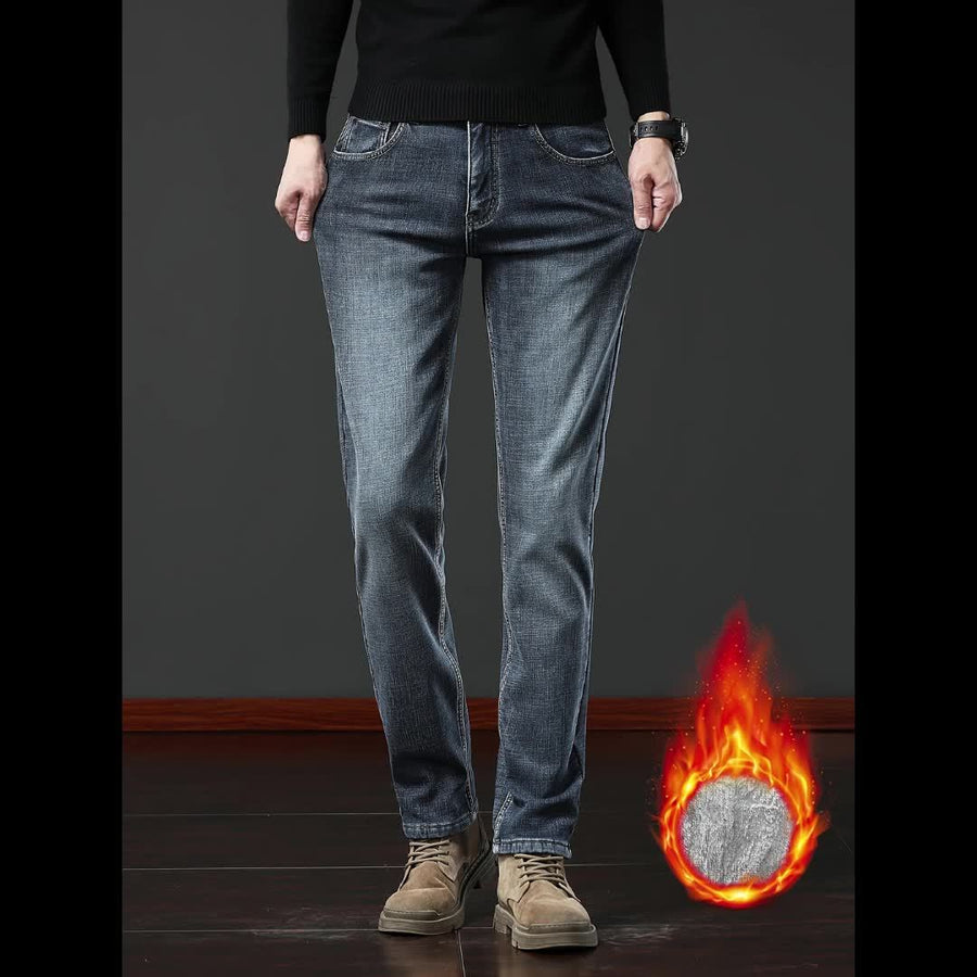 Jeans med foder för herr, blågrå eller mörkgrå