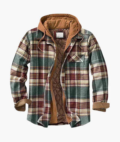 Herrjacka Flanellrutig Hoodie Vår & Höst Urban Stil