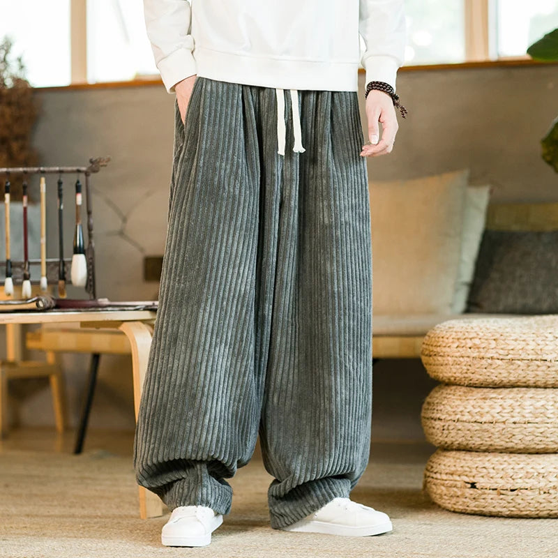 Herrbyxor med breda ben och avslappnad passform – Streetwear för vardag och fritid