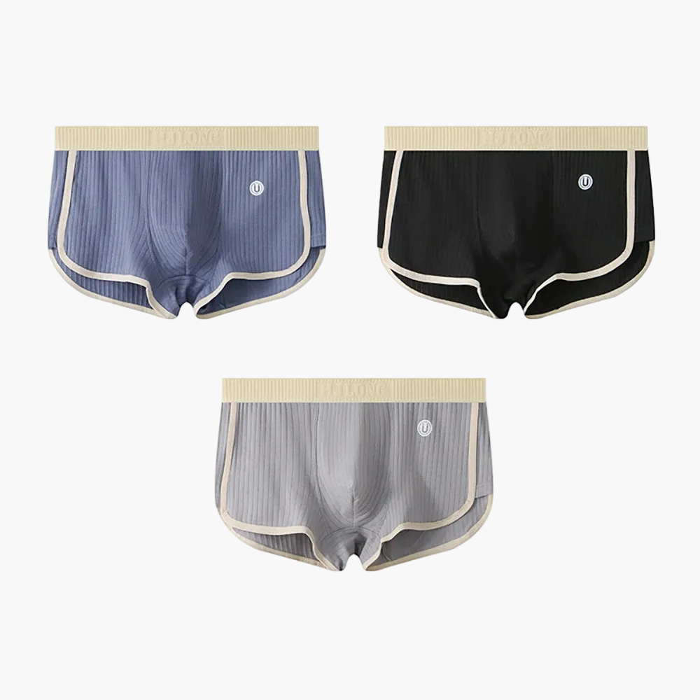 Dam Retro Sportiga Ribbade Trosor 3-pack – Bekväma och Ventilerande Underkläder