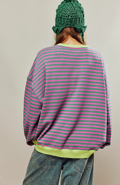 Damtröja Oversized Randig Relaxed Fit – Trendig Vardagsstil