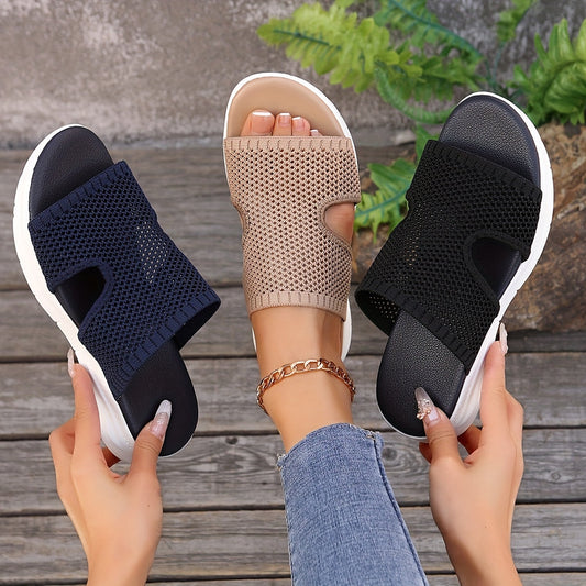 Damers sportiga slip-in sandaler med andningsfunktion och modern komfort för vardag och fritid
