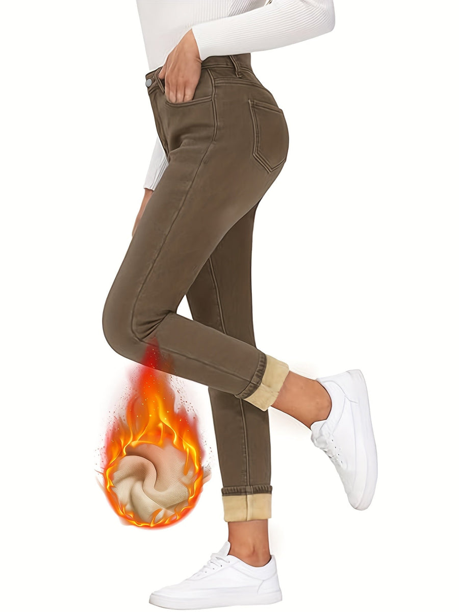 Damjeans med mjukt foder, brun