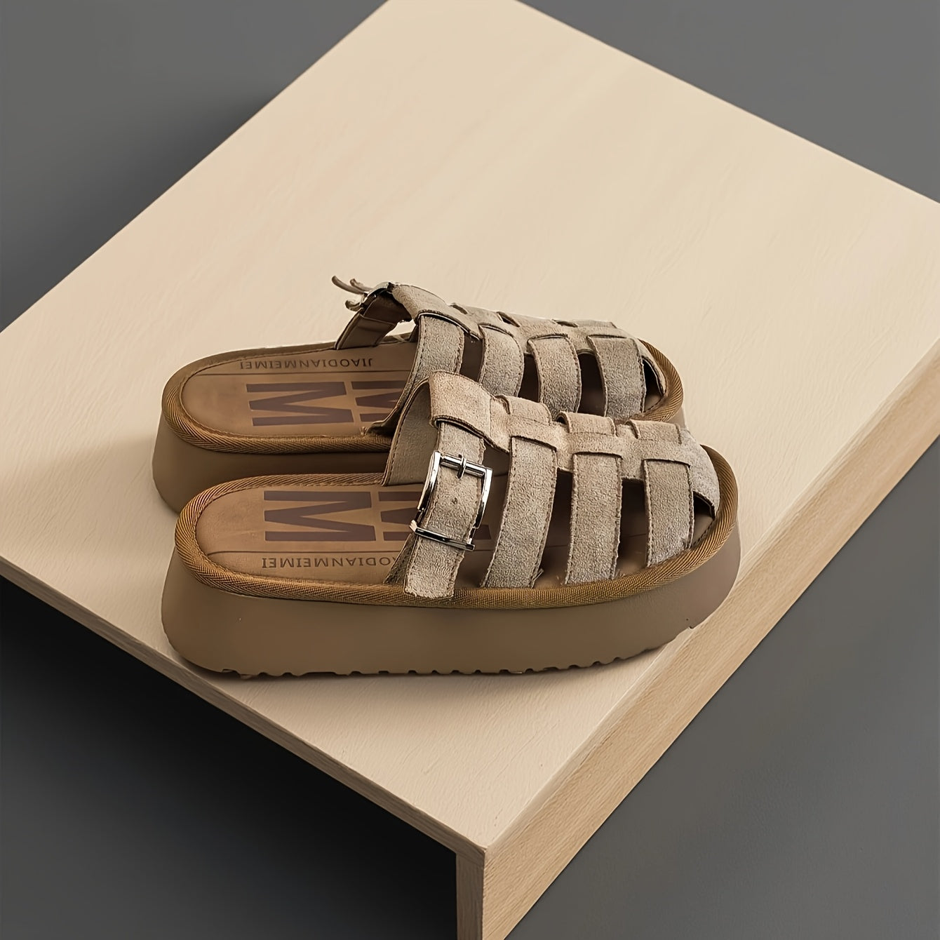 Dam Sandaler Slip-In Fisherman Plattform Trendig Vardagssko