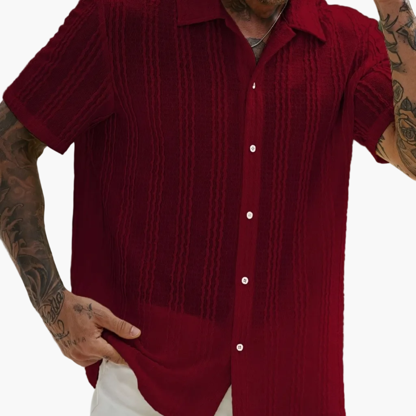 Herr Skjorta Kortärmad Randig Sommar Casual Weekendstil